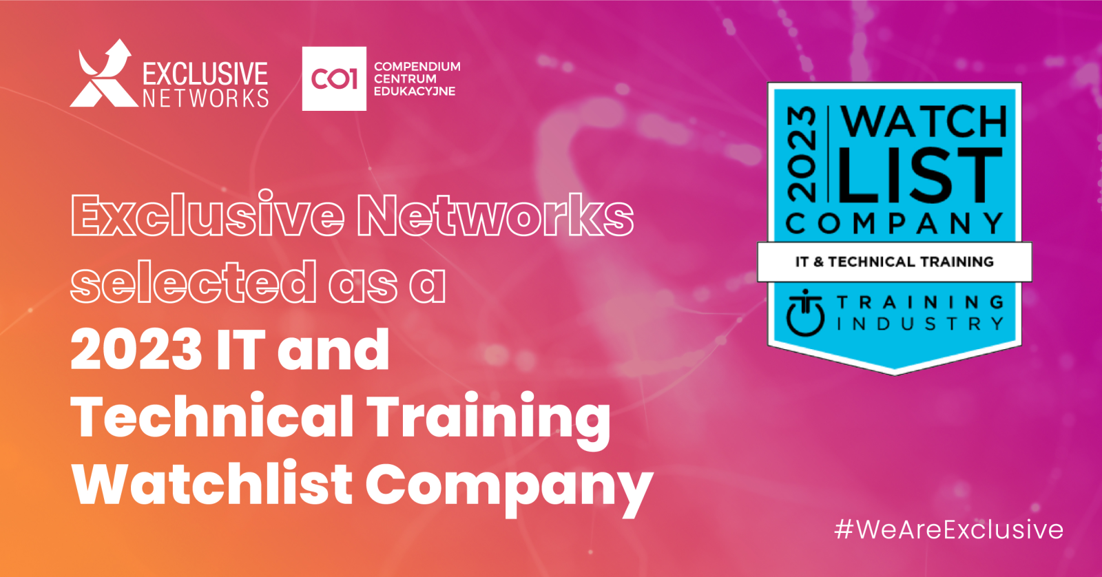Exclusive Networks Selected as a  2023 IT & Technical Training Watchlist Company